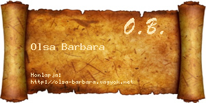 Olsa Barbara névjegykártya